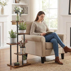 4 Tier Plant Stand Indoor, Tiered Plant Stands for Indoor Plants Multiple, Corner Flower Stand for Living Room, Multi-Layer Vintage Design Plant Shelf