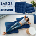 Jerify Floor Pillow Cushions Large Round Square Large Meditation Floor Pillow for Classroom Adult Meditation Picnic Party Seating Learning Daycare School(Square,Navy Blue,4 Pcs)