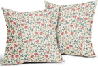 Green Pink Blue Floral Pillow Covers 20x20 Set of 2 Vintage Rustic Old Style Cute Small Flower Print Decorative Outdoor Pillowcases Farmhouse Throw Cushion Case Decor for Couch Sofa Bed