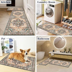 HEBE Anti Fatigue Kitchen Rug Sets 2 Piece Non Slip Kitchen Mats for Floor Cushioned Kitchen Rugs and Mats Waterproof Comfort Standing Mat Runner for Kitchen,Home Office,Sink,Laundry