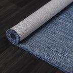 Washable Indoor Outdoor Rug 8x10 Weather Resistant Area Rugs Modern Solid for Porch Deck Balcony Backyard Patio Outside Carpet (8 X 10 Azure Blue)