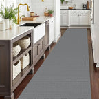 EARTHALL Extra Long Runner Rug 3x14 Ft Washable Runners for Hallways Cotton Non Slip Entryway Runner Braided Kitchen Runner Indoor Outdoor Carpet Runners for Stair, Hall, Foyers, Charcoal Gray
