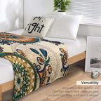 Bohemian Flower Throw Blanket Boho Mandala Floral Flowers Print Pattern Blanket for Sofa Bed Couch Chair Or Dorm 30"x40"
