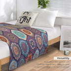 Boho Floral Throw Blanket Vintage Bohemian Flower Patterned Blanket for Sofa Bed Couch Chair Or Dorm 60"x80"