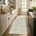 2'x6' Washable Runner Rug Utral Soft Lightweight Vintage Boho Distressed Non-Slip Backing,Low Pile Stain Resistant Farmhouse Rug for High-Traffic Hallway, Kitchen & Laundry