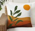 Merrycolor Boho Decorative Throw Pillow Covers Abstract Tufted Mid Century Modern Throw Pillows Green Leaf Sun Aesthetic Textured Pillow Cover Decorative Throw Pillows for Bed Couch Sofa,18x18