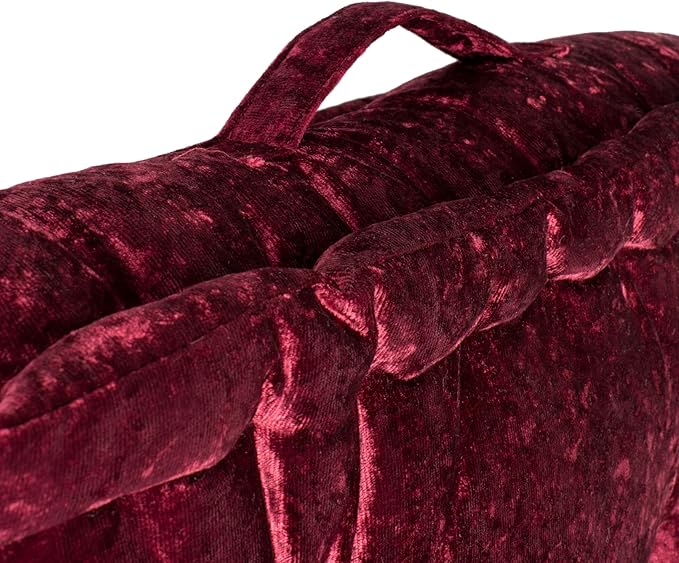 SAFAVIEH Home Collection Belia Burgundy 18-inch Square Floor Pillow with Insert
