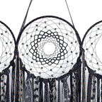 ANROYE Black Triple Moon Goddess Macrame Wall Hanging, Wicca Crescent Dream Catcher for Witch Home, Dreamcatcher for Bedroom Decoration, Pagan Woven Tapestry for Wiccan Adults Decor
