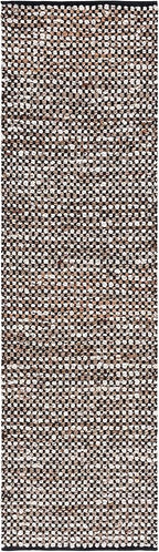 SAFAVIEH Natura Collection Runner Rug - 6' Runner, Black & Ivory, Transitional Design, Ideal for High Traffic Areas in Hallway, Bathroom & Kitchen (NAT349Z-26)