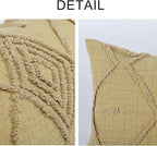 Boho Geometric Textured Lumbar Pillow Cover 12x 20, Woven Tufted Neutral Decorative Linen Pillow Cushion Case, Farmhouse Home Decor for Outdoor Couch Bedroom Car Sage Green