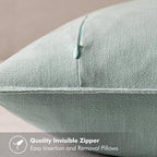 MIULEE Decorative Linen Euro Sham Pillow Covers 24x24 Aqua Green Boho Farmhouse Neutral Spring Couch Throw Pillows for Bed Pack of 2 Accent Modern Pillowcase Summer Sofa Livingroom Home Decor