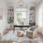Area Rugs 4x6 for Living Room, Vintage Washable Rugs for Dining Room, Kitchen, Non-Slip Area Rug Grey
