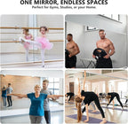 Home Gym Mirror for Wall, 48"x28"x2PCS Full Length Gym Mirror Frameless Wall-Mounted for Garage, Home Gym, Living Room, Bedroom(Silver)