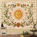 Spenlife Sun Tapestry Boho Tapestry for Bedroom Yellow and Green Tapestries Wall Hanging Bedroom Living Room Wall Art and Home Decor 60x80