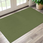EARTHALL Woven Area Rug 3x5 Ft Washable Rugs for Entryway Braided Non Slip Rubber Backed Throw Rugs Door Mat Indoor Outdoor Entrance Cotton Carpet for Kitchen Foyer Front Door, Green