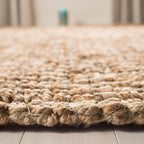 SAFAVIEH Natural Fiber Collection Area Rug - 5' x 7'6", Natural Brown, Handmade Jute, Farmhouse Style, Chunky Textured Thick Pile (NF447A)