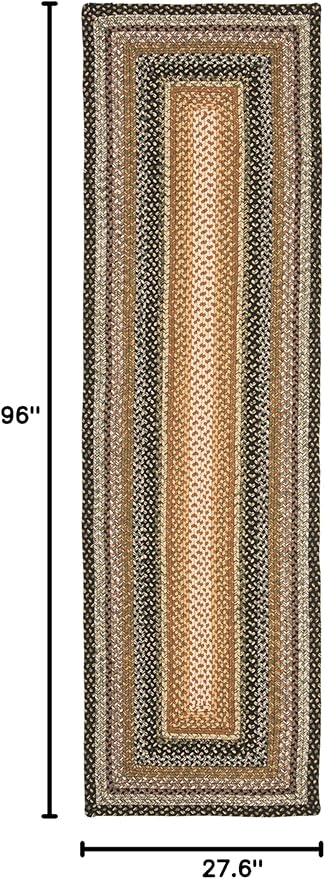 SAFAVIEH Washable Rug Outdoor Braided Collection - 2'3" x 8' Runner, Multi, Handmade & Reversible, Non-Shedding & Easy to Clean, Ideal for Patio, Backyard, Mudroom (BRD308A)