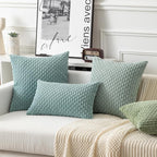 Kevin Textile 12x20 Inch Pillow Cover 1 Pack Boho Decorative Soft Striped Corduroy Lumbar Farmhouse Accent Rectangle Cushion Case for Living Room Couch Sofa Bed, Dusty Green