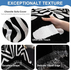 VClife Minimalism Tribal Couch Cover Non Slip White Black Geometric Jacquard Sofa Cover Washable Bohemian Style Aztec Couch Slipcover for Sectional Couch Chenille Furniture Protector 71''x150''