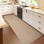 2x6 ft Boho Kitchen Runner Rugs Mat Non Slip Woven Runners for Hallways Washable, Soft Long Entryway Laundry Hall Floor Runner Carpet for Indoor Backdoor Bedroom Kitchen Living Room, Brown