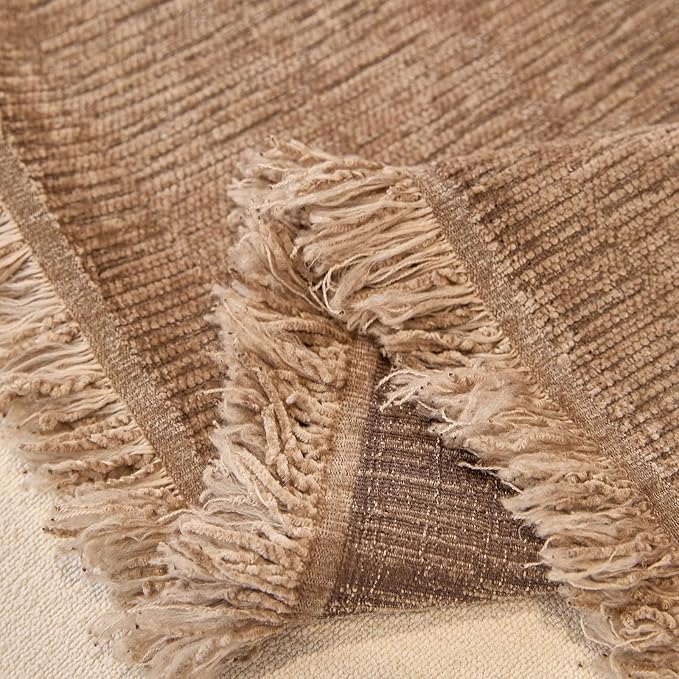 ROOMLIFE Sofa Cover, Boho Couch Cover for 3 Cushion Sofa, Non Slip Chenille Sofa Slipcovers for Dog, Washable Furniture Sofa Protector Cover with Tassel for Living Room, 71''X118”