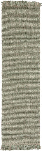 SAFAVIEH Natural Fiber Collection Runner Rug - 2'3" x 8', Green & Natural, Handmade Woven Fringe Jute, Ideal for High Traffic Areas in Living Room, Bedroom (NF826Y)