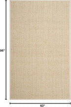 SAFAVIEH Area Rug 5x8 - Natural Fiber Collection - Natural & Beige, Seagrass, Basketweave Pattern with Border (NF114A)