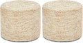 Wimarsbon 2Pcs Pouf Ottomans, Natural Seagrass Foot Stool, Hand Weaving Round Ottoman, Boho Decorative Seat, Jute Braided Pouffe Poof Accent Sitting Footrest for Living Room (18inch Corn Shell)