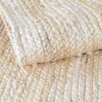 Unique Loom Braided Jute Collection Area Rug - Dhaka (5' 1" Round, White)