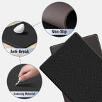 Mattitude Kitchen Mat 2PCS Kitchen Rugs Cushioned Anti-Fatigue Rug Waterproof Standing Desk Mat Kitchen Mats for Floor Kitchen Rug Set for Kitchen, Sink, Office 17.3"×30"+17.3"×47"-0.47inch Black