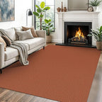 EARTHALL Woven Area Rugs 5x7 Ft Washable Living Room Rugs Non Slip Rubber Backed Dining Room Rug Braided Bedroom Rugs Indoor Floor Carpet for Living Room, Bedroom, Dining Room, Rustic Orange/Tan