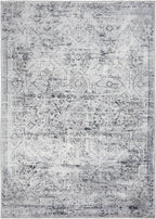 Area Rug 3×5, Vintage Boho Rug,Ultra-Soft Low Pile, Washable, Non Slip,Stain Resistant Printed Carpet for Living Room Bedrooms Playroom Office Kitchen, Classic-Grey
