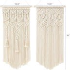Mkono 2 Pcs Macrame Woven Wall Hanging Boho Chic Geometric Art Decor - Beautiful Bedroom Nursery Apartment Home Decoration, Gift for Girls Adults Birthday Christmas, 32" L x 16.5" W