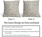Brown Blue Grey Floral Pillow Covers 18x18 Set of 2 Vintage Rustic Old Style Cute Small Flower Print Decorative Outdoor Pillowcases Farmhouse Throw Cushion Case Decor for Couch Sofa Bed