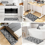 LuxStep Kitchen Mat Waterproof Kitchen Rugs for Floor Cushioned Anti-Fatigue Mat Non-Slip Standing Desk Mat Comfort Floor Mats for House Sink Office 17.3" x 28" Black