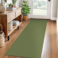 EARTHALL Woven Runner Rug 2x6 Ft Washable Runners for Hallways Cotton Non Slip Rubber Backed Kitchen Runner Braided Indoor Floor Carpet for Entryway, Hallway, Kitchen, Bedroom, Green