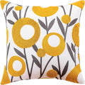 vctops Boho Floral Tufted Decorative Throw Pillow Cover Botanical Embroidered Cotton Cushion Cover for Couch Sofa Bed (Flower D,18"x18")