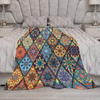 Vintage Bohemian Throw Blanket Colorful Mandala Indian Pattern Blanket for Sofa Bed Couch Chair Or Dorm 30"x40"