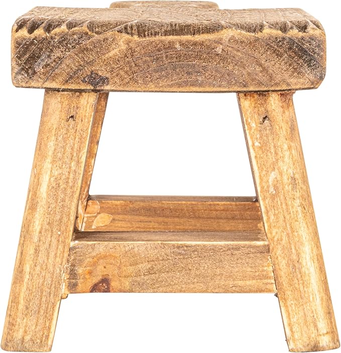 Creative Co-Op Small Wood Pedestal with Handle