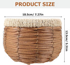 VICASKY Handwoven Woven Planter Basket Natural Indoor Outdoor Flower Pot Decorative Rattan Plant Pot for Boho Decor