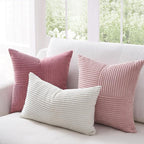Topfinel BlushPink Throw Pillow Covers 20x20 Set of 4,Baby Pink Boho Soft Corduroy Home Decor Cushion Cases for Couch,Living Room,Bedroom,Sofa,Balcony and Outdoor (50 * 50 cm)