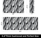 weesire Kitchen Mats for Floor Modern Abstract Kitchen Rugs Grey Stripe Anti Fatigue Kitchen Mats Waterproof Floor Mats Cushioned Non-Skid Standing Mats for Kitchen, Set of 2,17.3 x 28+17.3 x 47
