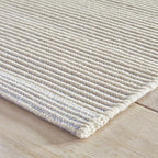 Dash & Albert Haverhill French Blue Handwoven Cotton Rug, 9.5 X 13.5 Feet, Blue/Ivory Solid Pattern