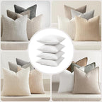 MIULEE Pillow Inserts 18x18 (Pack of 4,White), Down Feather Throw Pillow Inserts, Premium Fluffy Stuffer Throw Pillows Cotton Fabric for Sofa Bed Couch