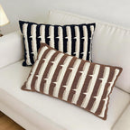 20"x20" Brown Cream Stripe Tufted Pillow Covers Luxury Geometric Accent Pillows Soft Woven Decorative Pillow Cases for Couch, Sofa, Bedroom Décor (Caramel, 20"×12")