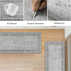 KIMODE Anti Fatigue Kitchen Mat 2PCS,Waterproof Farmhouse Kitchen Rugs Non-Slip,Vintage Grey Kitchen Mat for Floor,Cushioned Comfort Foam Standing Mat for Laundry,Office,Sink,Desk