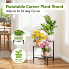 Tiered Plant Stand Outdoor 3 Tier Indoor Metal Flower Shelf for Multiple Plants Corner Tall Flower Holders for Patio Garden Living Room Balcony Bedroom Black Diamond