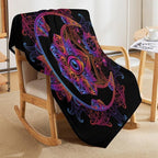 Boho Chic Throw Blanket Crescent Moon and Sun with Elements of The Mandala Pattern Blanket for Sofa Bed Couch Chair Or Dorm 30"x40"