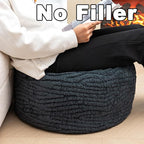 Unstuffed Pouf Ottoman Cover Handmade Footstool Ottoman Storage Solution Floor Pouf Footrest Cushion 20 Diameterx12Height Inches for Living Room Wedding Bedroom Gray No Filler