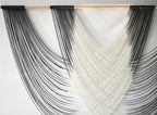 Jakalin Large Macrame Wall Hanging Black Dip Dyed Fiber Wall Art Macrame Wall Decor Boho Home Decor Bedroom Living Room,59" W x 35" L